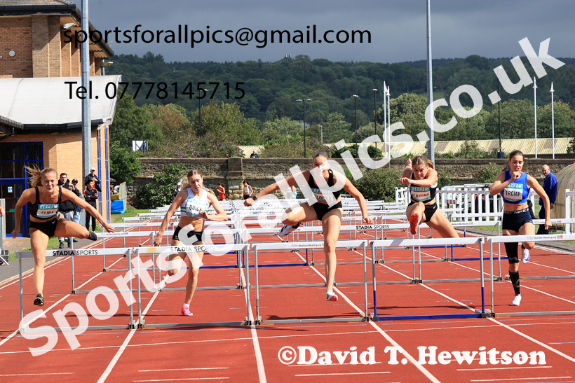 Heptathlon 100 metres hurdles, 2025 EAP International Combined Events, Hexham, Northumberland.  Photo: David T. Hewitson/Sports for All Pics